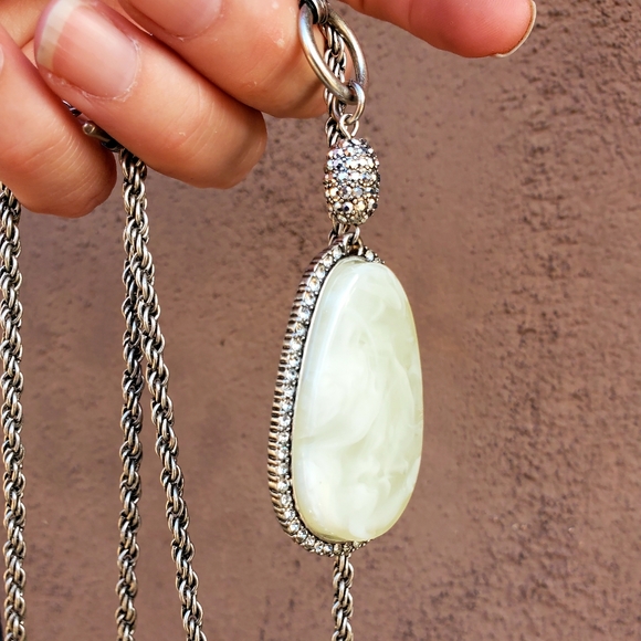 QVC Joan Rivers Gemstone Pendant Toggle Necklace. - Picture 10 of 16